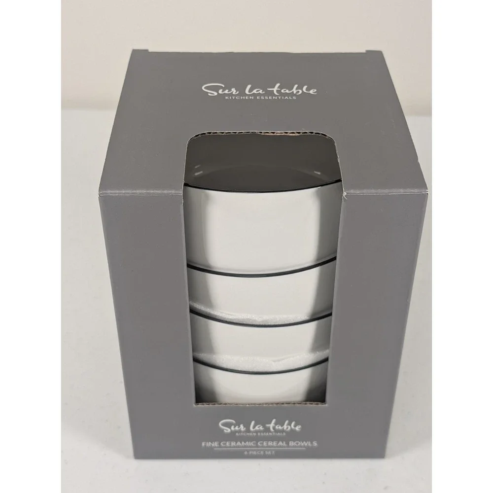 Sur La Table Fine Ceramic Cereal Bowls 4-Pack 5.75